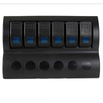 Boat 6 Gang Rocker Circuit Breaker Switch Panel with LED Indicator